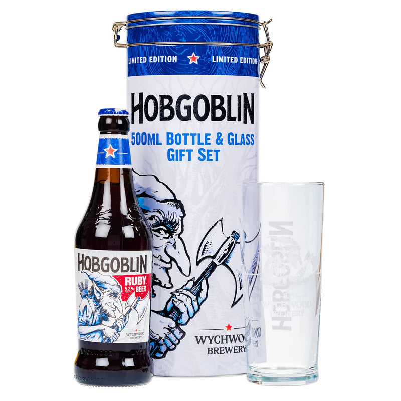 Hobgoblin Beer 500ml & Branded Glass Gift Set in Collectable Tin by Blue Tree Gifts - Gift Guide