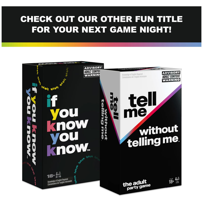 Spin Master Games Tell Me Without Telling Me - The Viral Trend, Now A Hilarious Party Game for a Stag or Hen Party, University, Birthdays, & More, for Adults Ages 18 and up