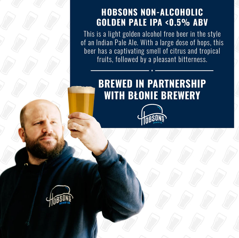 Alcohol Free Beer Hobsons FREE IPA Real Ale - Taster Gift Set – Golden Pale IPA, Non-Alcoholic, Low Calorie (6)