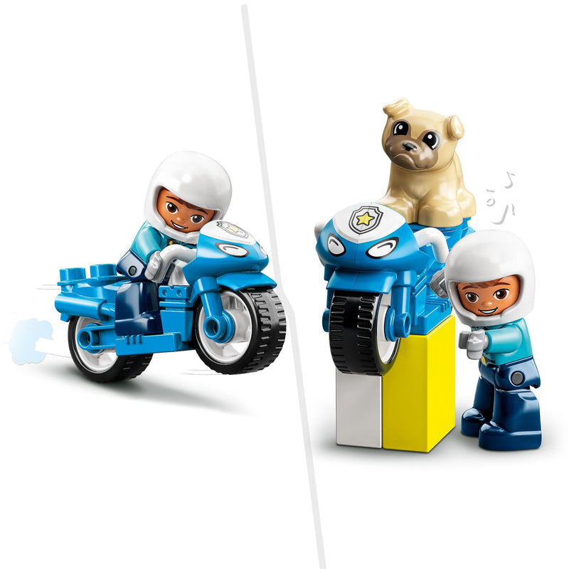 LEGO 10967 DUPLO Town Rescue Police Motorcycle Toy for Toddlers, Boys & Girls 2 Plus Years Old, with Police Officer and Dog Figure, Early Development Toys