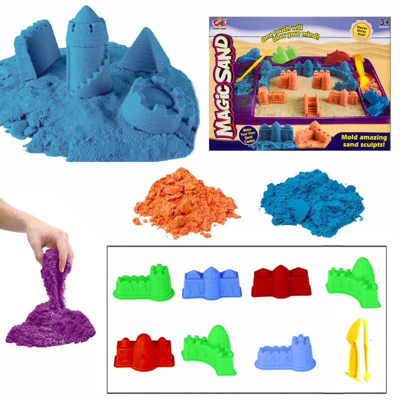xwin Magic Sand Play Set, Mold Amazing Sand Sculpts 750g with Box Accessories Shape Molds, Fun Gifts Toy for Boys & Girls, Make Your Own Craft Activity for Kids - Gift Guide