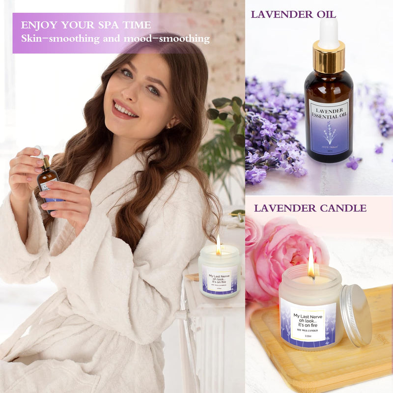 Birthday Gifts for Women, Lavender Pamper Gifts for Women, Care Package Relaxing Gifts, Lavender Spa Gifts Set, Self Care Gifts, Lavender Gift Basket Ideas for Women Her Friend Sister Mom Wife