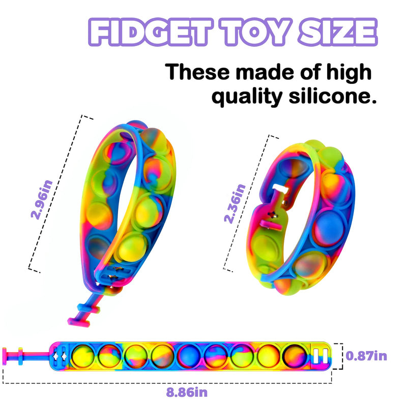 YOGINGO 3 PCS Pop Bracelet it Fidget Toys Pack, Fidget Bracelet Party Gifts, Decompression Wristband with Autistic & ADHD, Fidget Wristband as Return Gifts for kids, Fidgets Novelty Girls - Gift Guide