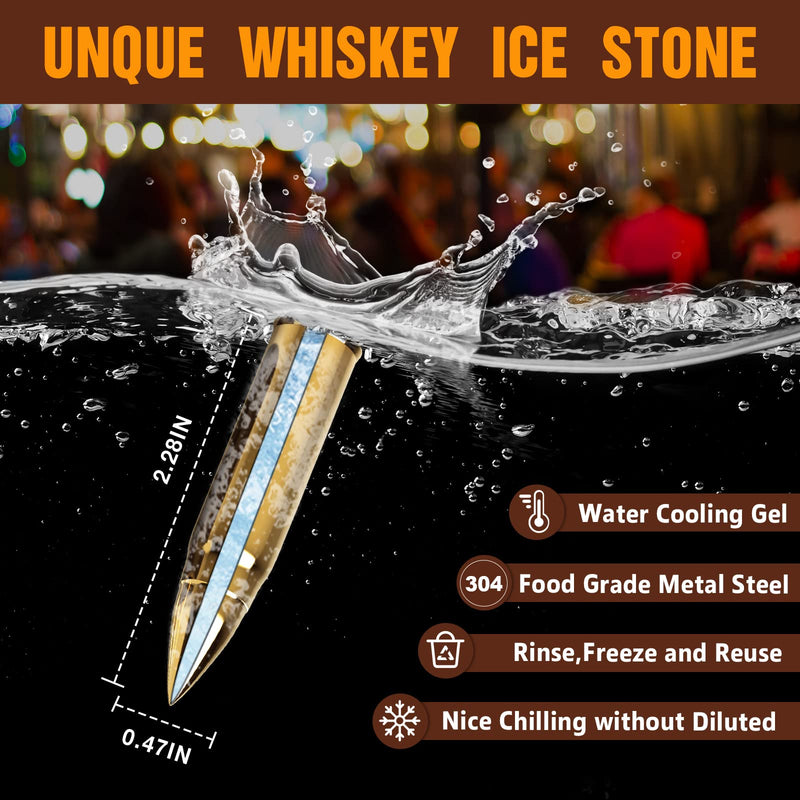 Whiskey Stones & Glasses Gift Set for Him Husband Christmas, 2 Whisky Glasses and 6 Chilling Stone Secret Santa Gifts for Men Boyfriend, I Love You Romantic Anniversary Xmas Presents Stocking Fillers