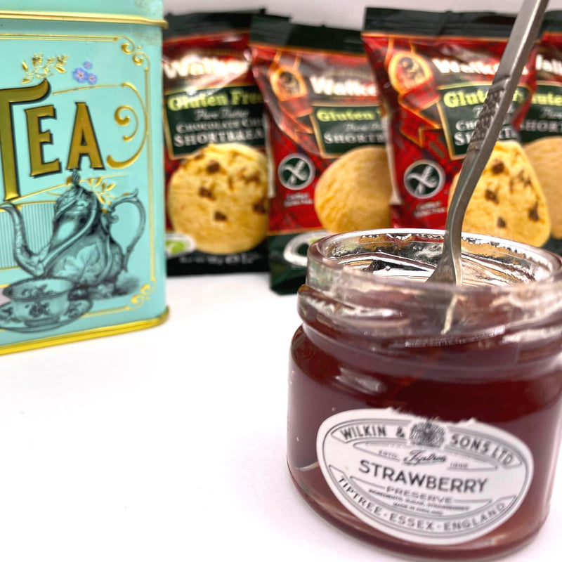 Gluten Free Hamper Biscuits & Shortbread Snacks Tea Gift Box with Jam For Her or Him | Coeliac Friendly | The Gift of Choice inc Tea Tins, Shortbread & Jam! - Gift Guide