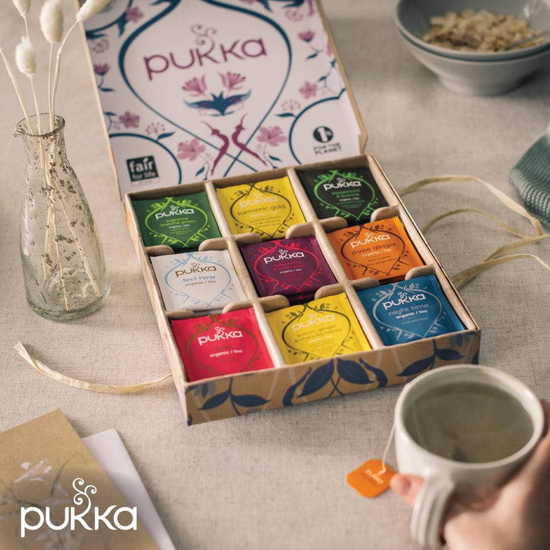 Pukka Herbs | Premium Organic Herbal Tea Selection Gift Set Box | Ideal Gifts For Women & Men Christmas, Birthday, Anniversary & Self-Care | Eco-Friendly Selection | 45 Tea Bags | 9 Delicious Flavours - Gift Guide