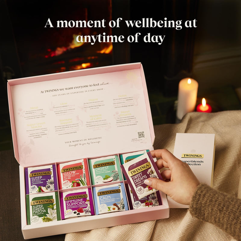 Twinings Superblends Collection Gift Box | Ideal Gifts For Women & Men Christmas, Birthday, Anniversary & Self-Care |4O Tea bags|8 Premium Green & Herbal Infusion Tea Bags - Gift Guide