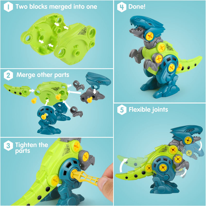 Dreamon Take Apart Dinosaur Toys for Kids with Storage Box Electric Drill DIY Construction Build Set Educational STEM Gifts for Boys Girls - Gift Guide