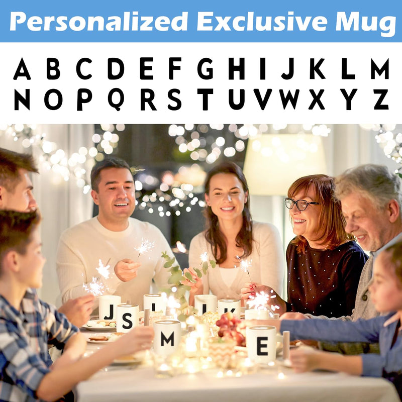 TplusGo A-Z 26 Initial Coffee Mugs Personalised Birthday Gifts for Women Men Her Him Girlfriend Mum Best Friend Sister Friendship Teacher Valentines Christmas Gifts for Dad, Gift with Names - Gift Guide
