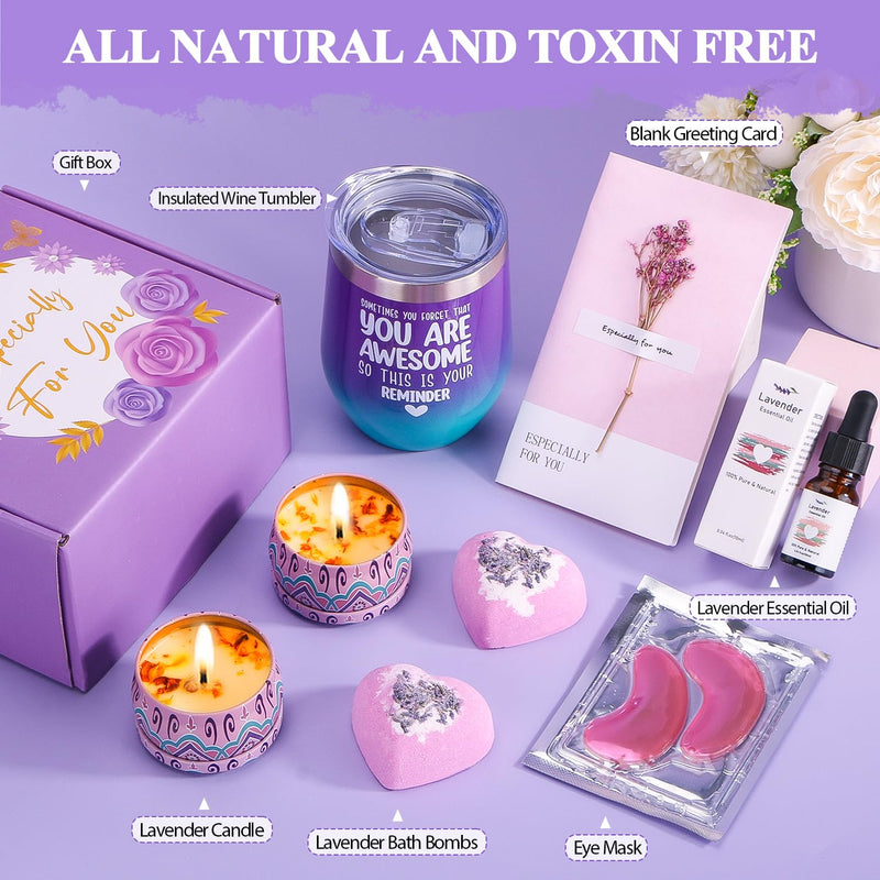 Bath Sets Birthday Pamper Gifts for Women, Unique Skin Care Self Care package for Her Pamper Hampers Kit for Women, Relaxation Spa Gifts Set Get Well Soon Gift Ideas for Women Best Friend, Mum, Sister