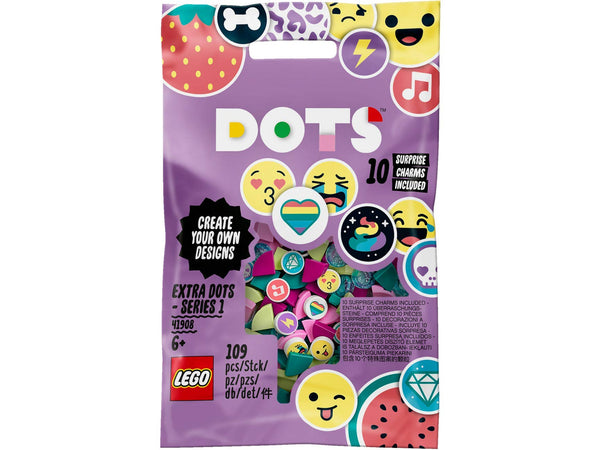 LEGO 41908 DOTS Extra DOTS - series 1 DIY Tiles Beads Set, Art and Craft for Kids with 10 Surprise Charms