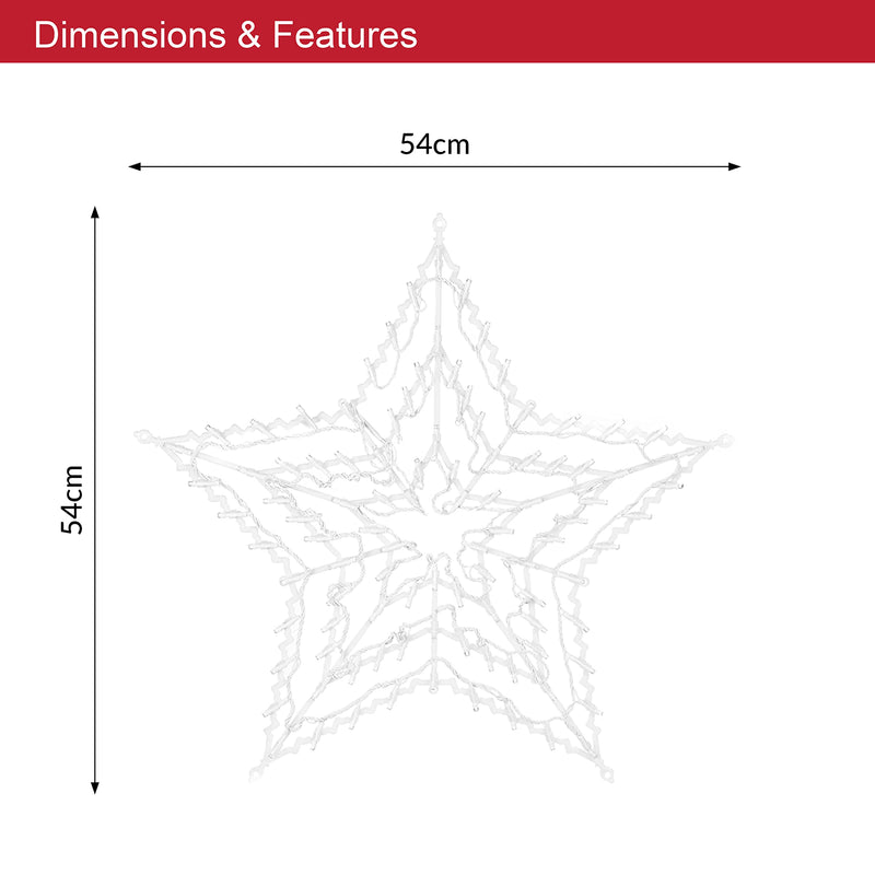 The Christmas Workshop 80640 Blue & White Star Christmas Light / 35 LED Lights / Indoor Or Outdoor Mains Operated Christmas Decorations / 54cm x 54cm x 1.5cm - Gift Guide