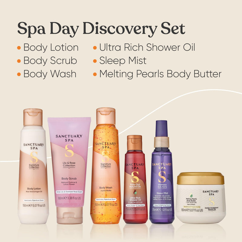 Sanctuary Spa Spa Day Discovery Gift Set, Vegan, Gift For Women, Birthday Gift, Womens Gift Sets, Self Care Gift