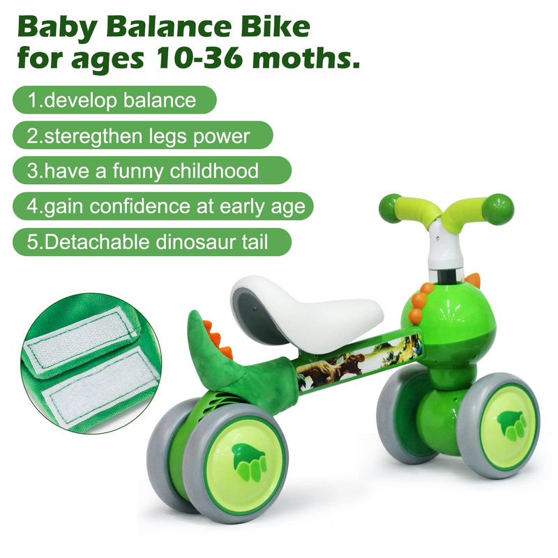 XIAPIA Baby Balance Bike 1 2 3 Years Old Boys Girls Toddler Ride on Toys for 1 Year Old Baby Trike Garden toys 1 st Birthday Gift for Girls Boys Baby Bike Walker No Pedals (Dinosaur)