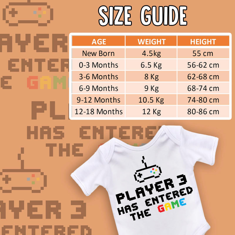 ART HUSTLE Player 3 Has Entered The Game Short Sleeve Bodysuit/Baby Grow For Baby Boy Or Girl (White, 0-3m) - Gift Guide