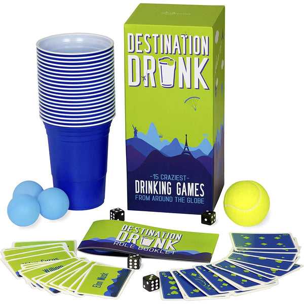 Destination Drunk - 15 Craziest Drinking Games for Adults Party from Around the Globe, Beer Pong & More, The Best & Exciting Adult Party Games from Japan, Peru, Germany, & More, Great Stocking Fillers