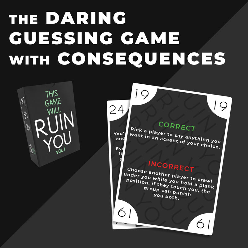 This Game Will Ruin You Vol 1 - Card Games for Adults & Hen Parties - Party Games for Uni Students & Fun Adult Games- Board Games for Groups & Couples or 18th Birthday Gift