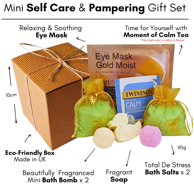 Pamper Gifts for Women (Mini Set 7pcs) Little Gifts for Her|Self Care Box|Pamper Kit|Relaxing Gift|Care Package for Her|De Stress|Pamper Box Pamper Set|Relaxation Gifts|Relax Wellbeing Gifts for Women