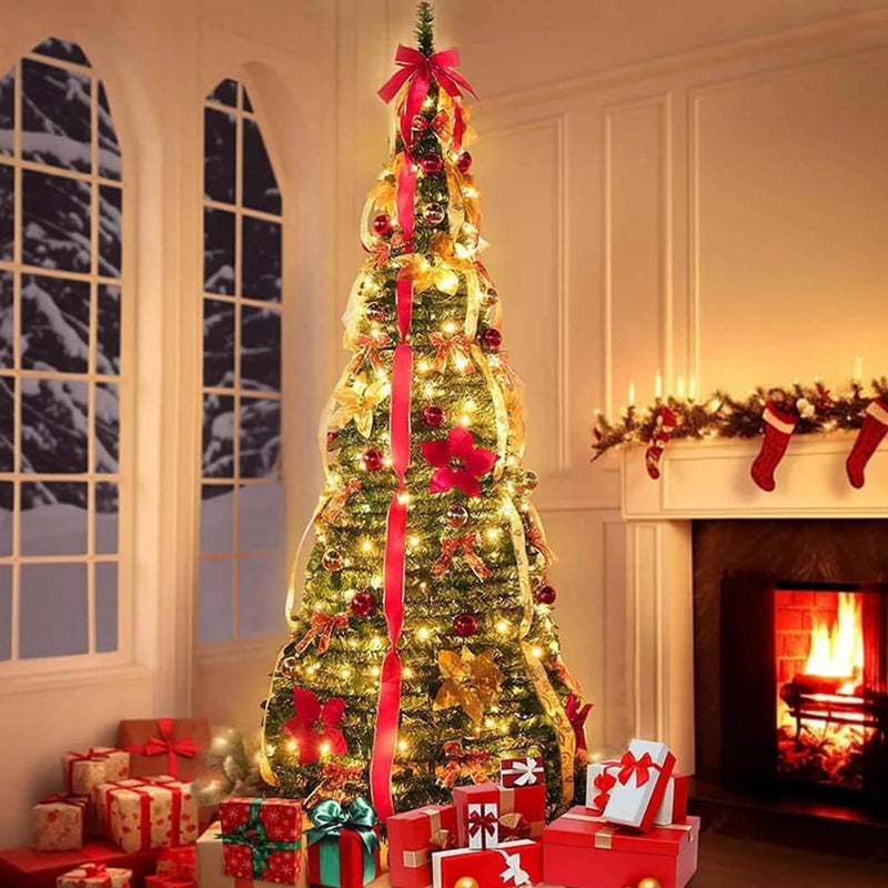 4ft Collapsible Christmas Tree, Fully Decorated Christmas Tree with Lights Collapsible Pop up, Christmas Tree with Ornaments Ribbon and Bow for Christmas Xmas Holiday Party Decorations (Multicolor) - Gift Guide