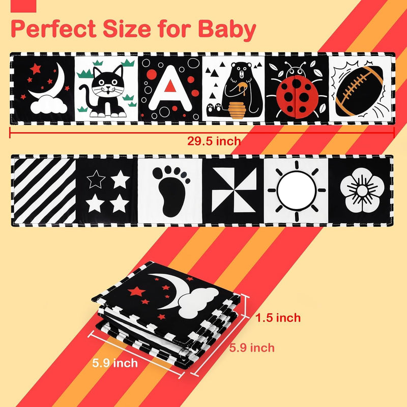 URMYWO Baby Toys 0-6 Months, Black and White Sensory Toys Brain Development, Tummy Time Toys, Soft Baby Book, Baby Essentials for Newborn 0-6-12 Months Montessori Toy Gifts - Gift Guide