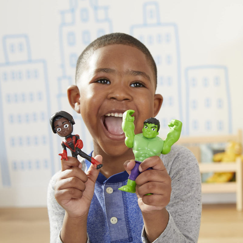 Hasbro Marvel F1486FF2 Marvel Spidey and His Amazing Friends Hero Reveal Multipack with Mask-Flip Feature, 10 cm Action Figure Toys, Kids 3 and Up, Black Amazon Exclusive