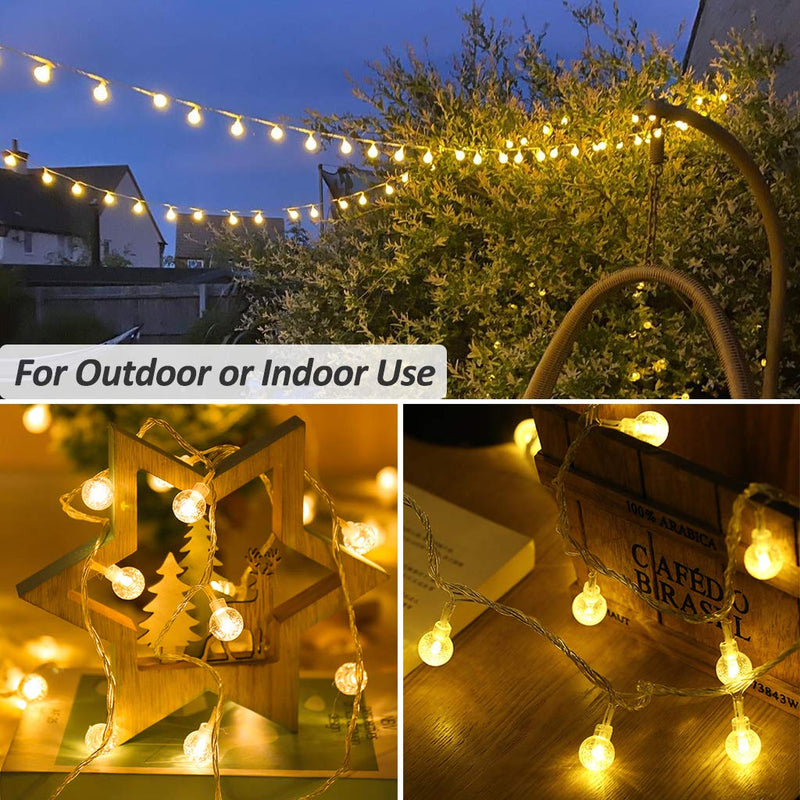 Zorela Globe Fairy Lights, 15M/49ft 100 LED Globe String Lights with Remote - USB or Battery Powered - 8 Modes - Outdoor Indoor String Fairy Lights for Christmas, Balcony, Gazebo, Garden, Camping - Gift Guide