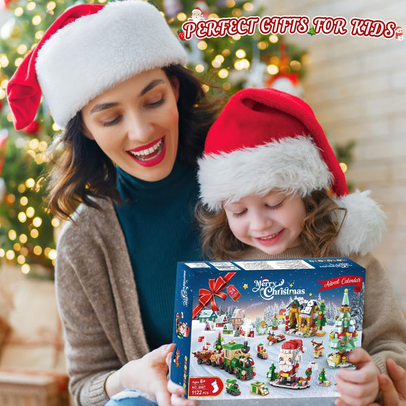HOGOKIDS 2024 Advent Calendar Christmas Building Set - 24 Collectible Surprises for Kids Countdown Playset Christmas Toys Includes Santa Claus Tree Train Nutcracker Blocks Boy Girl 6-12 Year(1122 PCS) - Gift Guide