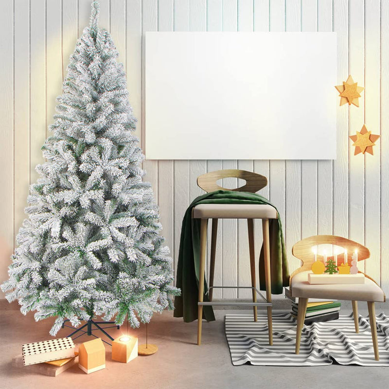 LOKIPA Snow Flocked Christmas tree,6ft Artificial Christmas Tree with Pine Cones and 700 Flocked Tips for Christmas Decorations - Gift Guide