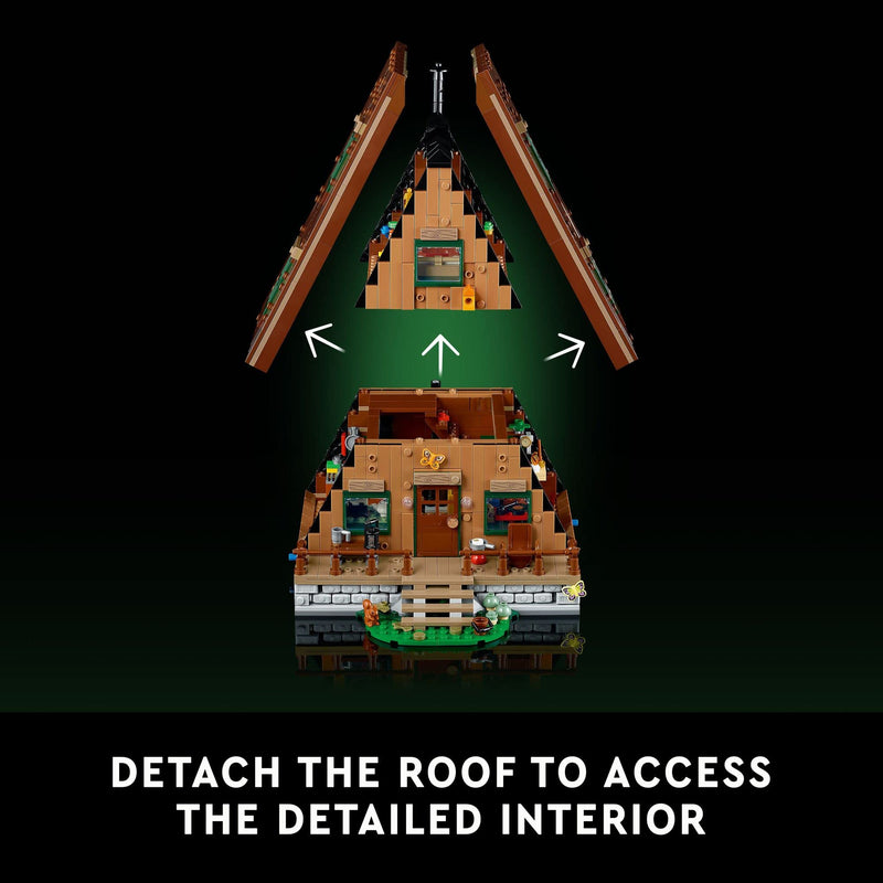 LEGO Ideas A-Frame Cabin 21338 Collectible Display Set, Buildable Model Kit for Adults, Gift for Nature and Architecture Lovers, Includes 4 Customizable Minifigures and 11 Animal Figures