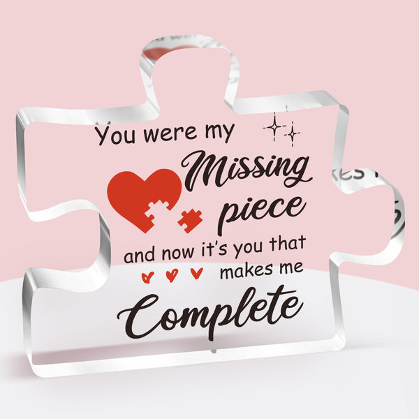 Christmas Gifts for Her, Romantic Girlfriend Christmas Gifts, I Love You Gifts for Her, Christmas Gifts for Girlfriend, Anniversary Valentines Gifts for Her - Acrylic Puzzle Plaque, 3.3×3.9 inch.