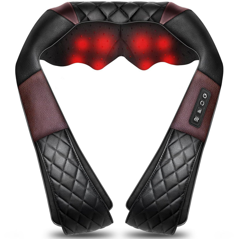 Neck Massager Back Massager with Heat - Shiatsu Neck Massager Present, Gifts for Women/Men/Mom/Dad -Deeper Tissue Kneading Massage Pillow for Neck, Back, Shoulder, Leg, Foot, Body Relieve Muscle Pain