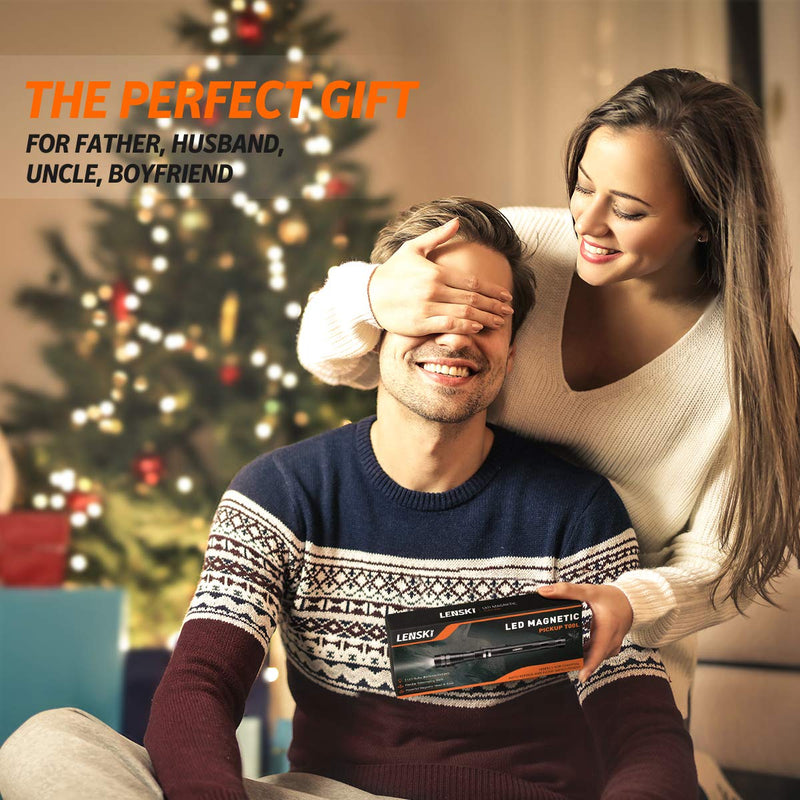 Lenski Gifts for Men, Mens Gifts for Dad, Gadgets for Men, Birthday Gifts for Him Telescopic Magnetic Pickup Tool with LED, Secret Santa Gifts for Men, Christmas Gifts for Him,Stocking Fillers for Men