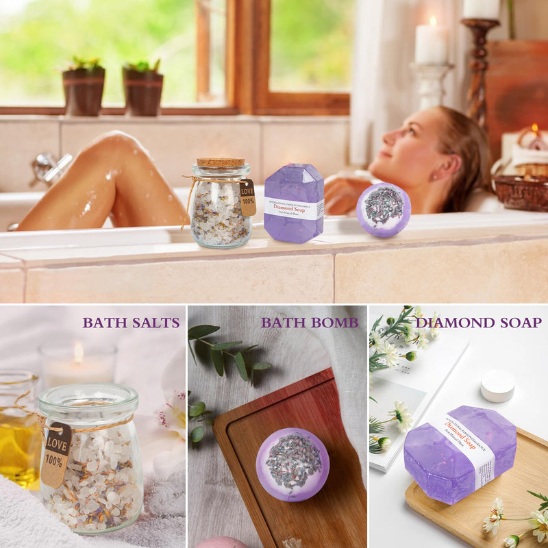 Birthday Gifts for Women, Lavender Pamper Gifts for Women, Care Package Relaxing Gifts, Lavender Spa Gifts Set, Self Care Gifts, Lavender Gift Basket Ideas for Women Her Friend Sister Mom Wife