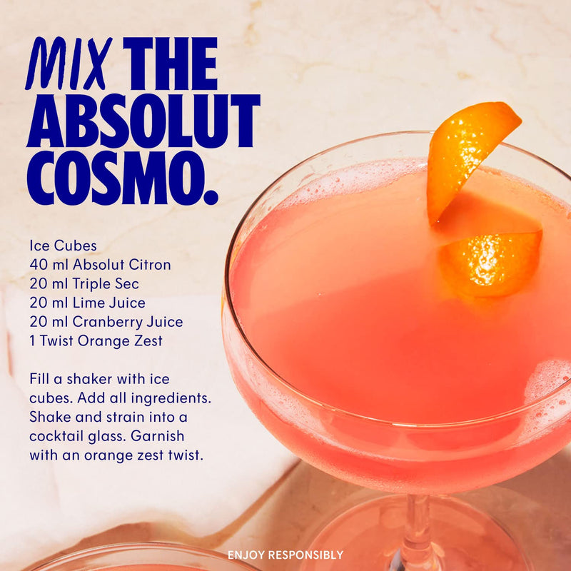 Absolut Mix Miniature Pack with Original, Citron, Lime, Vanilia and Raspberri Flavoured Swedish Vodka, 5 x 5cl