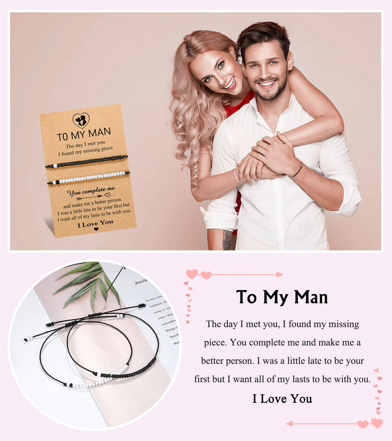 D Dongjiangjin Gift Gifts for Men, Husband Mens Gifts, To My Man Bracelet Gifts for Husband Anniversary Birthday Gifts for Him Boyfriend I Love You Gifts for Him Boyfriend Fiance Valentine Day Gifts