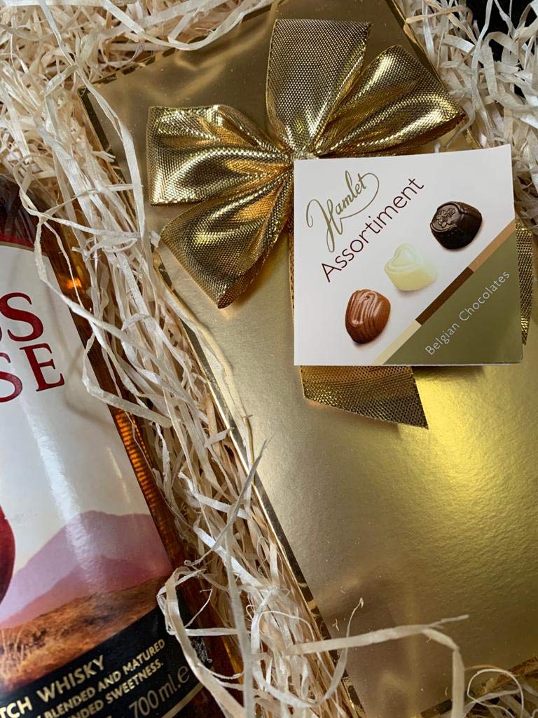 Whisky Gift Set - Famous Grouse Blended Scotch Whisky and Chocolates Hamper - Birthday, Christmas Whisky Gifts for Men and Women