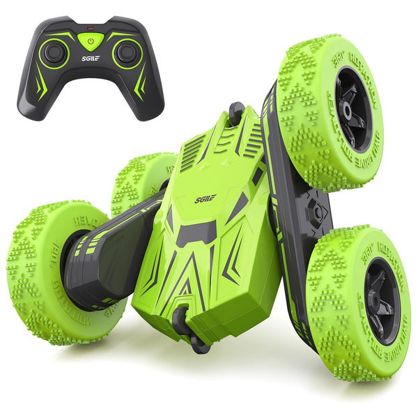 SGILE RC Stunt Car Toys, Direct Charge Remote Control Car with 2 Sided 360 Rotation Gifts for Boys Girls Kids Age 6+, Green - Gift Guide