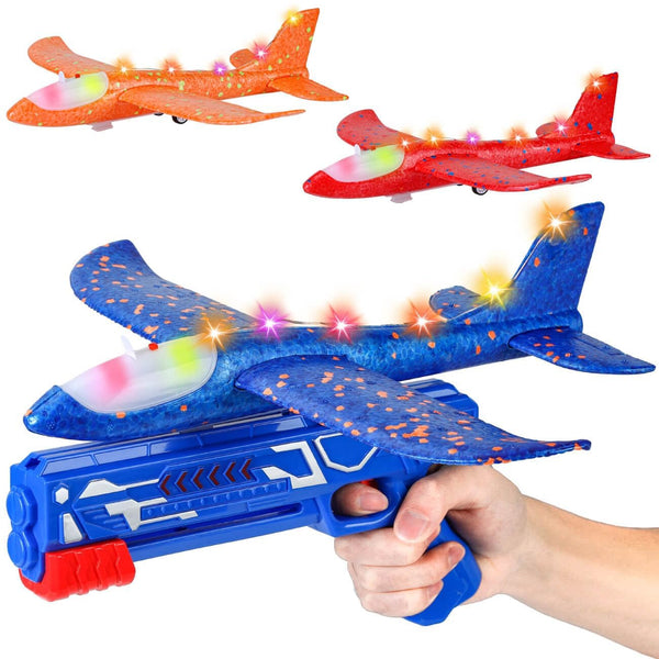 Winstico Boys Toys Age 4 5 6 7 8 9 Year Old Boy Gifts, Airplane Launcher Toy with 3 Pack Foam Glider Planes, Outdoor Garden Toys Birthday Present Gift for Kids Age 3 4 5 6 7 8 9 Year Old Boys - Gift Guide