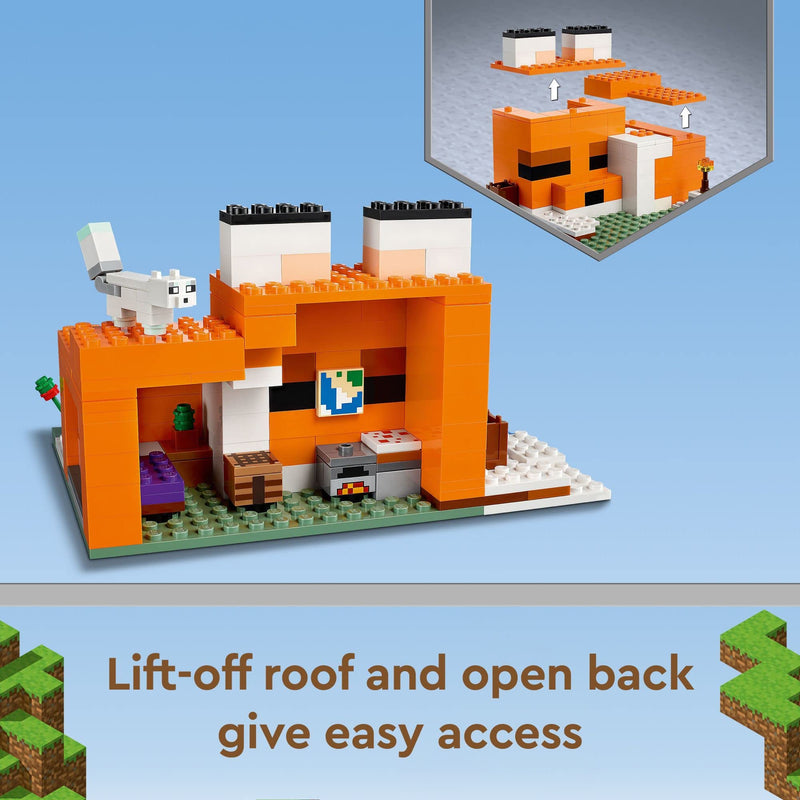 LEGO Minecraft The Fox Lodge 21178 Building Kit and Toy House Playset; Great Gift for Kids and Players Aged 8+ (193 Pieces)