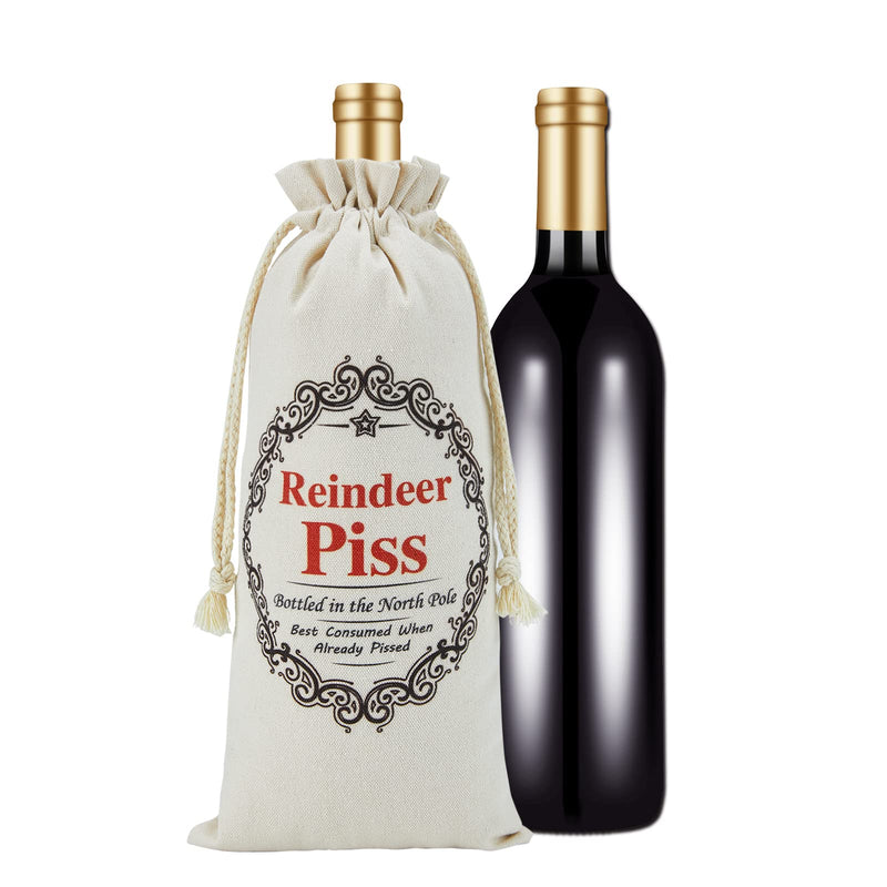 RF&CM Reindeer P!ss Christmas Funny Novelty Wine Bottle Bag Bags Humour Secret Santa - Gift Guide