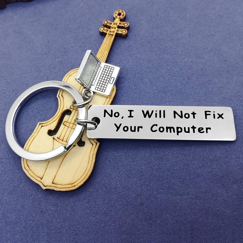 Computer Programmer Gift Keyring Funny Keyring Gift No I Will Not Fix Your Computer Keyring for Science Tech Developer Gift Geek Gift Computer Science Gift Birthday Gift for Men