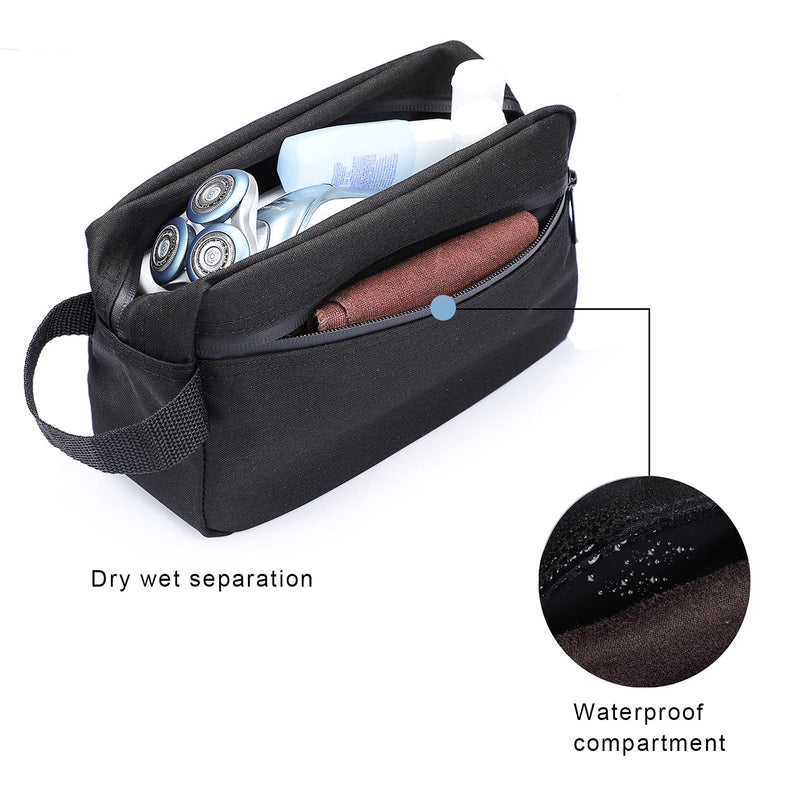 Toiletry Bag for Men, Etercycle Portable Travel Wash Bag, Waterproof Toiletries Cosmetic Organizer Bag, Gym Shaving Shower Bathroom Bag, Dopp Kit Make Up Bag with Handle (Black) - Gift Guide