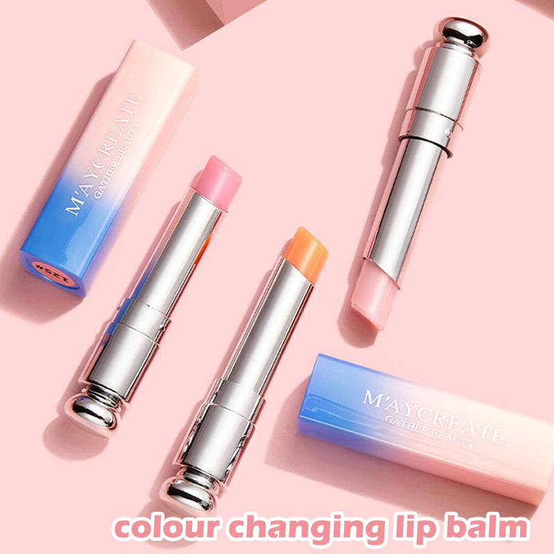 3Packs Colour Changing Lip Balm, Tinted Lip Balm Jelly Lipstick Nutritious Moisturizer Lip Balm Natural Lip Protection Lip Repair Gifts For Teenage Girl (3pcs) - Gift Guide
