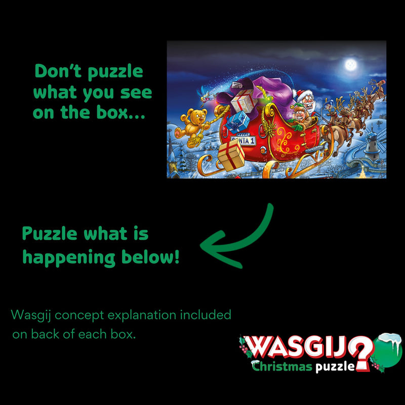 Wasgij Christmas Advent Calendar, Look Out Below! - 24 Days of Puzzles, Don't Puzzle What You See - Brainteasing 54 Piece Adults Puzzle & Comic Puzzle -100% Recycled Cardboard Jigsaw Puzzle for Adults - Gift Guide