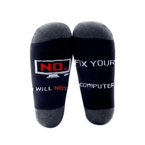 BNQL Computer Programmer Socks Geek Gifts 2 Pairs No I Will Not Fix Your Computer Science Socks Gifts for Computer Nerds Coders (Computer socks)