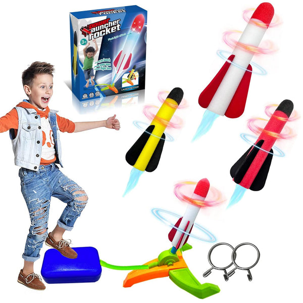 TODARRUN Foam Rocket Launcher For Kids Age 3 4 5 6 7 8+, Fun Catapult Rocket Toys Boys Toys Age 3-12 Girls Gift Rocket Kids Outdoor Toys - Gift Guide