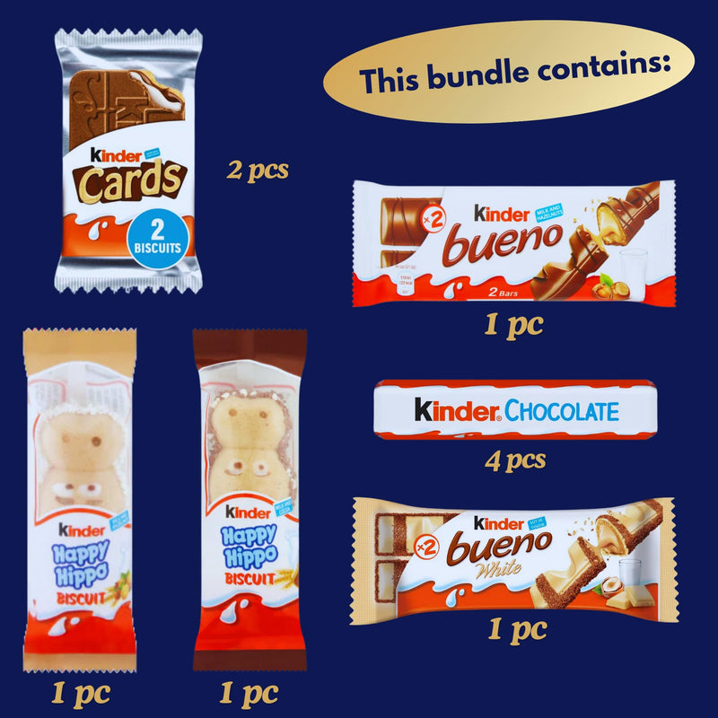 Kinder Bueno Chocolate Hamper Birthday Gifts For Her & Him Christmas Sweets Gift Box Mum Dad For Couple Valentine Presents Boyfriend Girlfriend Kids Women Mens Gift Set (Assoarted)