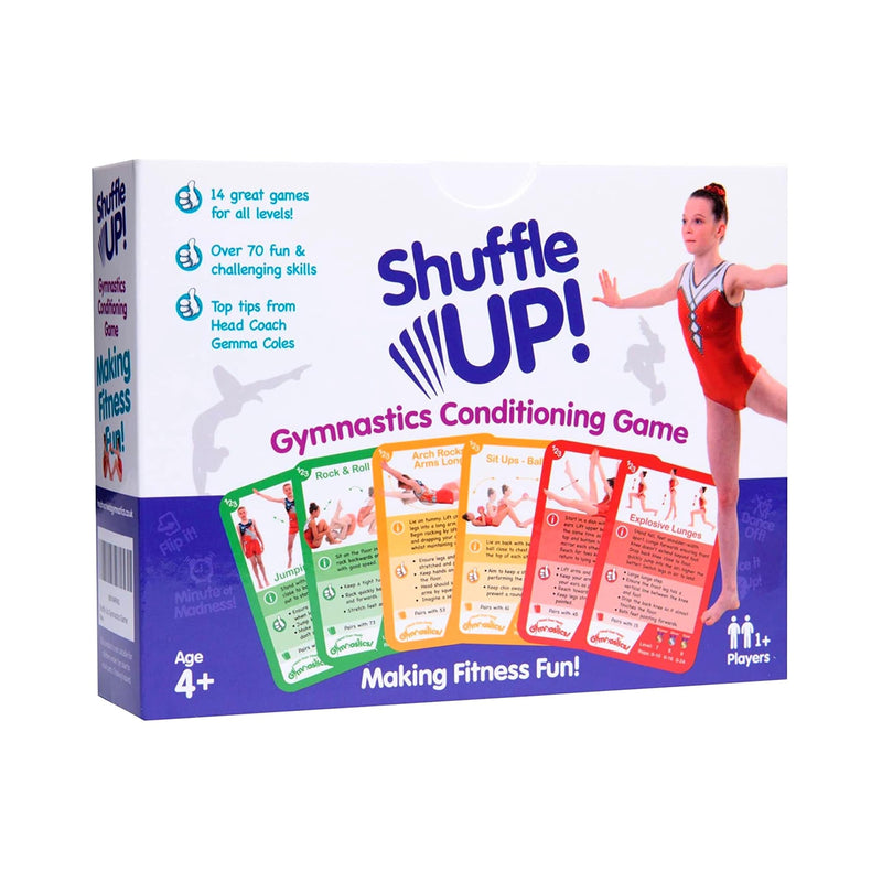 Shuffle Up Gymnastics Games - Family Games with 70+ Fun & Active Fitness Workout Cards for Kids, Gymnastics Equipment for Kids, Gymnastics Gifts for Girls & Boys - Gift Guide