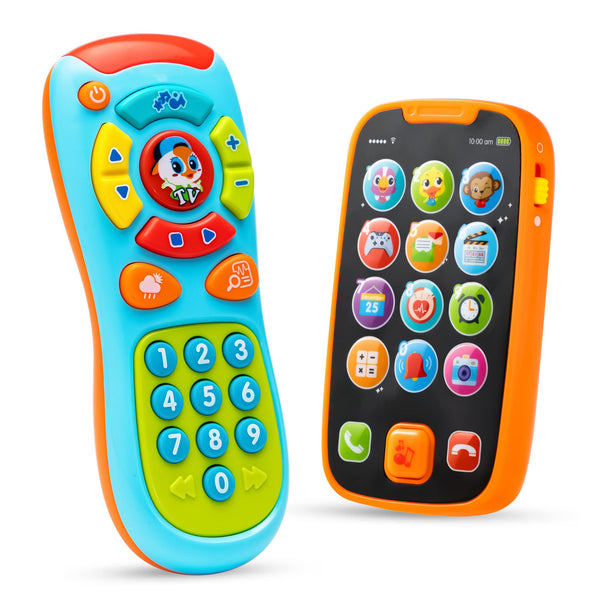 JOYIN My Learning Remote and Phone Bundle with Music, Fun, Smartphone Toys for Baby, Infants, Kids, Boys or Girls Birthday Gifts, Holiday Stocking Stuffers Present - Gift Guide