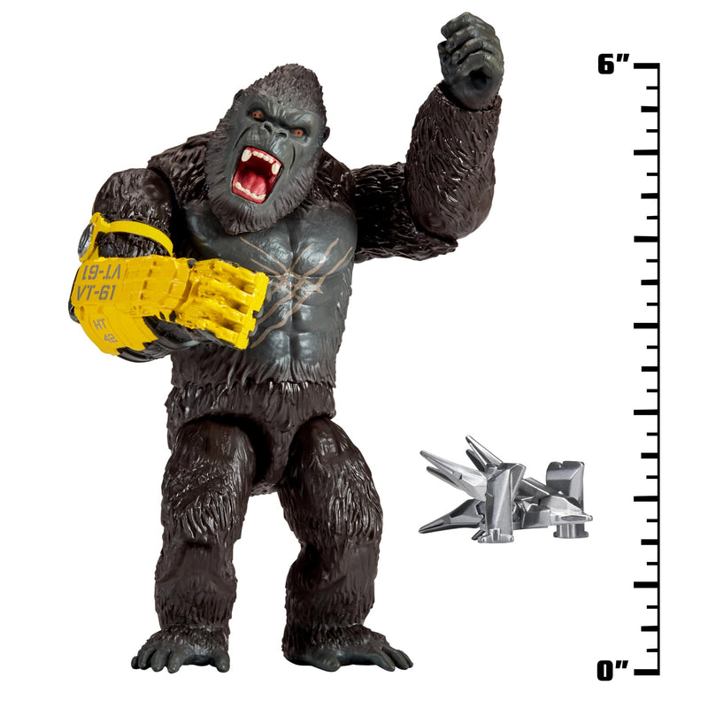 MonsterVerse Godzilla x Kong: The New Empire, 6-Inch Kong Action Figure Toy, Iconic Collectable Movie Character, Includes B.E.A.S.T Glove Feature, Toy Suitable for Ages 4 Years+